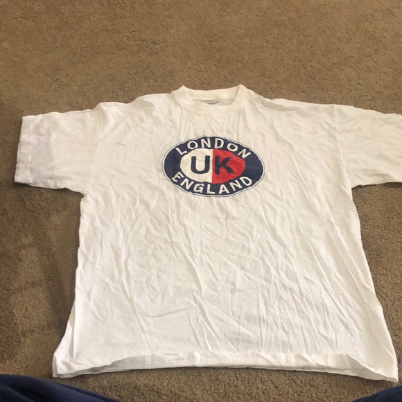Pure white short sleeve T-shirt, London, England logo - Picture 1 of 2